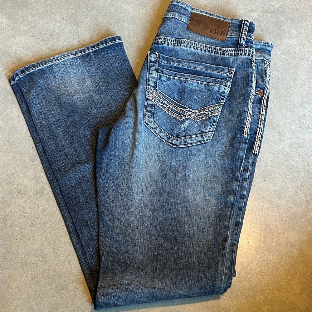 BKE Classic Straight Leg Jeans - Dark Blue